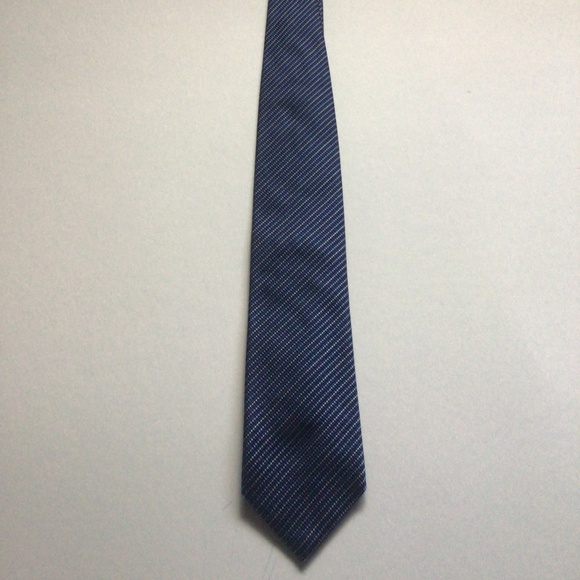 Deep Blue Italian Silk Tie from Stonehouse - Picture 5 of 5
